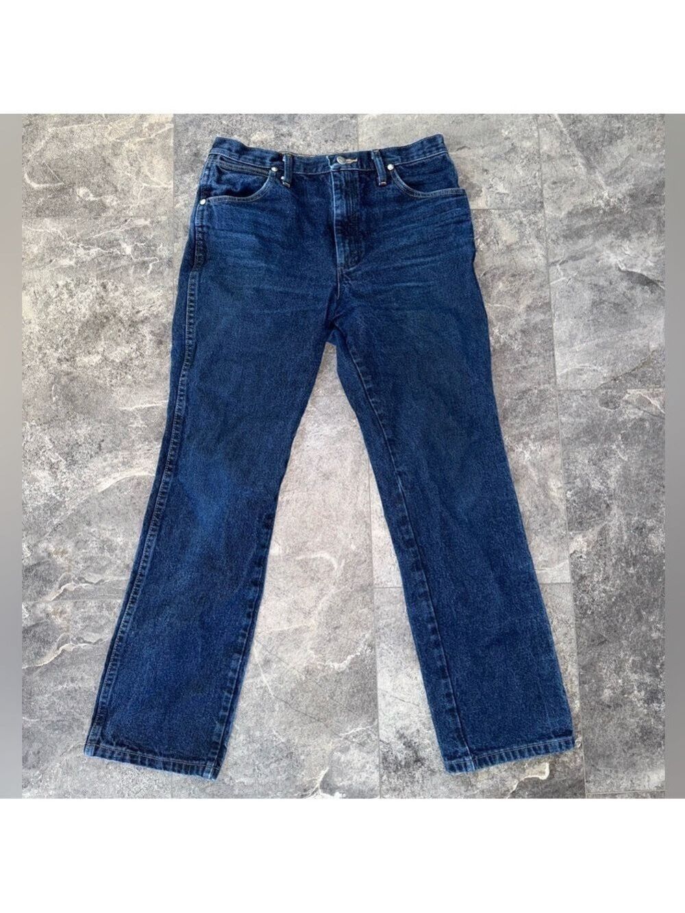 Wrangler Jeans Straight Leg Dark Wash 100% Cotton Size 31x30